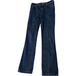 Eddie Bauer Womens Slightly Curvy Bootcut Jeans Sz 8L Dark Wash